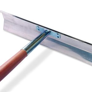 Aluminum concrete troweling blades with wooden handle